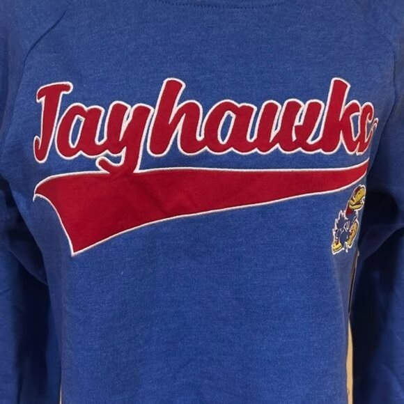 NCAA Kansas Jayhawks sweatshirt crewneck gray sweatshirt pullover women’s m - Picture 2 of 8